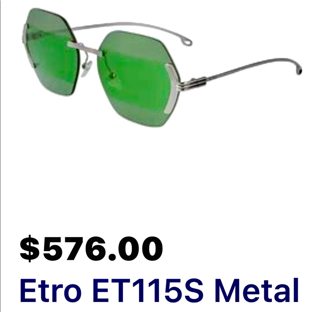 New, ETRO Metal Frame Sunglasses - Picture 3 of 15